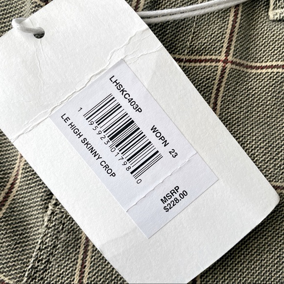 π FRAME GREY PLAID LE HIGH SKINNY CROPPED PANTS! - Picture 6 of 8